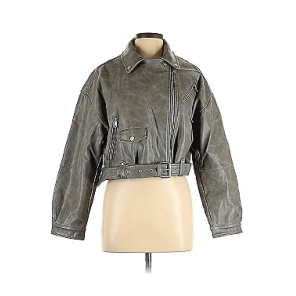 Avec Les Filles Faux Leather Jacket